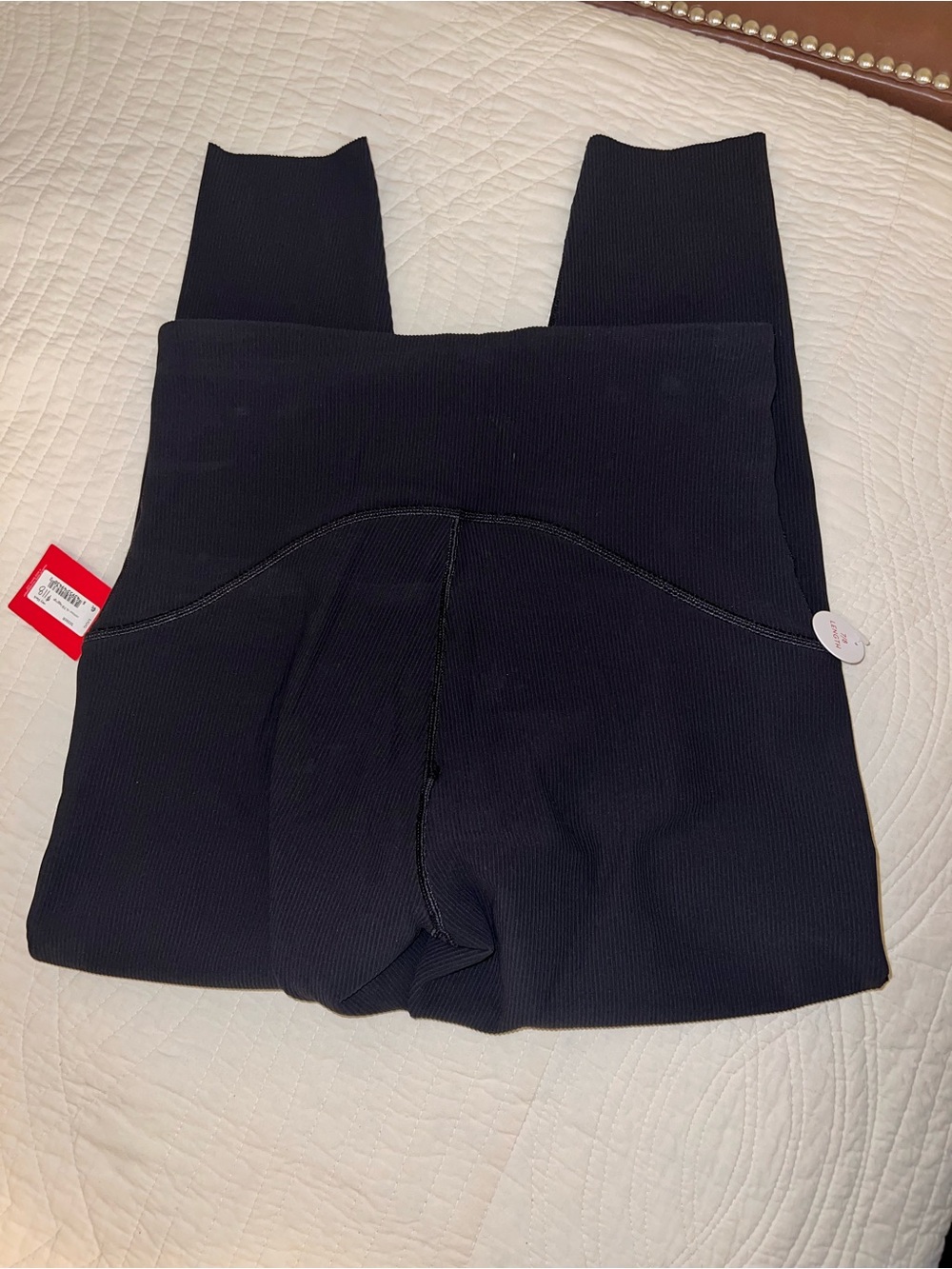 SPANX Booty Contouring Black Ribbed Leggings